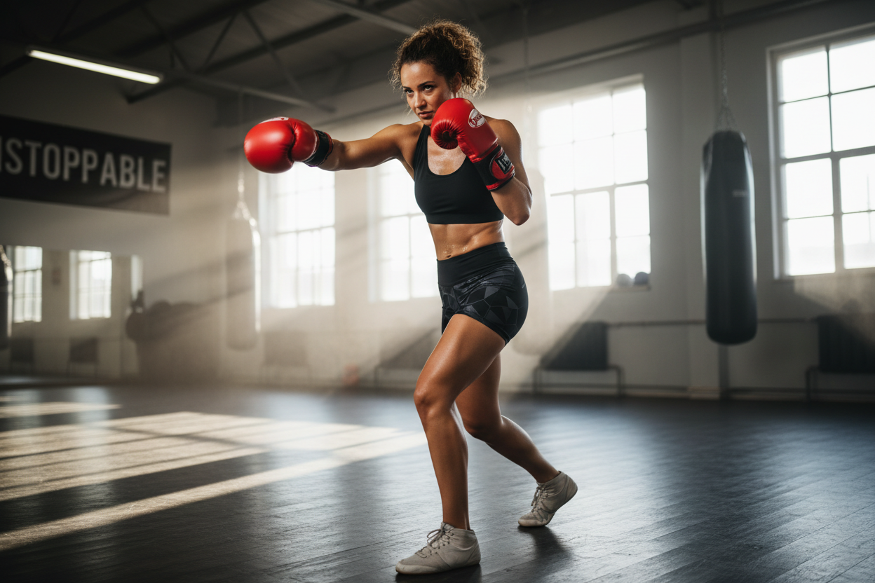 Self-Expression vrouw aan het boksen